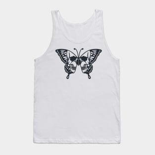 Skull Butterfly Illustration Tank Top